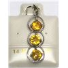 Image 1 : 192) 14KT GOLD YELLOW SAPPHIRE & DIAMOND PENDANT