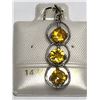 Image 2 : 192) 14KT GOLD YELLOW SAPPHIRE & DIAMOND PENDANT