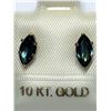 Image 1 : 194) 10KT GOLD SAPPHIRE EARRINGS