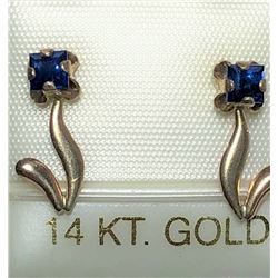 198) 14KT GOLD SAPPHIRE EARRINGS