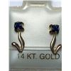 Image 2 : 198) 14KT GOLD SAPPHIRE EARRINGS