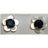 Image 1 : 199) 10KT 2 SAPPHIRE EARRINGS W/ WHITE SLEEVES