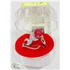 Image 1 : #1-GENUINE RED RUBY & CZ  RING
