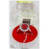 Image 1 : #2-GENUINE RED RUBY & CZ RING