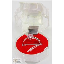 #39-PINK CZ GEMSTONE RING
