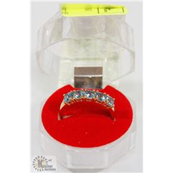 #45-BLUE TOPAZ GEMSTONE RING .925 STERLING SILVER