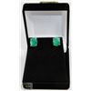 Image 1 : #25-GENUINE EMERALD GEMSTONE EARRINGS
