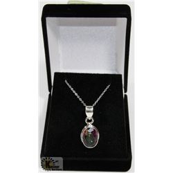 #16-MYSTIC TOPAZ  GEMSTONE PENDANT & NECKLACE