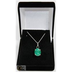 #27-GENUINE EMERALD GEMSTONE NECKLACE PENDANT