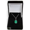 #27-GENUINE EMERALD GEMSTONE NECKLACE PENDANT