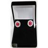 #3-GENUINE RED RUBY & CZ EARRINGS