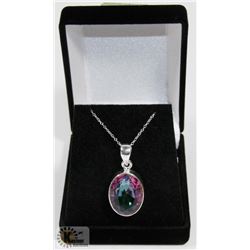 #18-MYSTIC TOPAZ  GEMSTONE PENDANT & NECKLACE