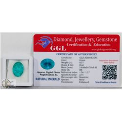 #1-NATURAL GREEN EMERALD LOOSE GEMSTONE 8.57CT