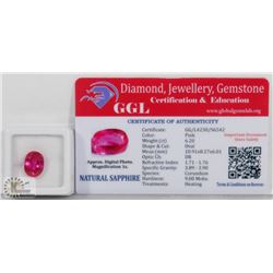 #87-NATURAL PINK SAPPHIRE GEMSTONE  6.20CT