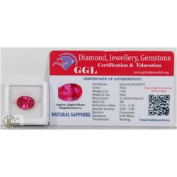 #88-NATURAL PINK SAPPHIRE GEMSTONE  7.85CT
