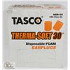 CASE OF TASCO THERMA SOFT 30 DISPOSABLE EAR PLUGS