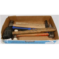FLAT OF VARIOUS MALLETS, HAMMERS