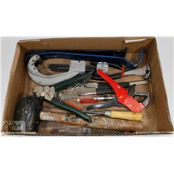ESTATE FLAT OF VARIOUS TOOLS, INCL RIDGID PIPE