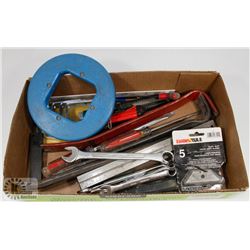 ESTATE FLAT OF VARIOUS TOOLS, INCL FISH TAPE AND