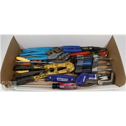 ESTATE FLAT OF VARIOUS TOOLS, INCL CHANNEL LOCKS