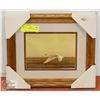 Image 1 : 12" X 14" FRAMED SWAN PICTURE