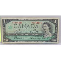 CANADIAN $1 BILLS 1967 POKER HAND SERIAL NUMBERS.