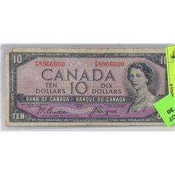 1954 CANADIAN DEVILS FACE $10 BILL.