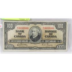 1937 CANADIAN $100 BILL
