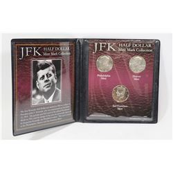 US JFK MINT MARK HALF DOLLAR COLLECTION IN DISPLAY