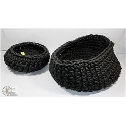 PAIR OF NEO DESIGN DECORATIVE STORAGE BASKETS,