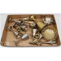 FLAT OF BRASS & PLATED ORNAMENTS.