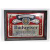 Image 1 : FRAMED MIRRORED GLASS BUDWEISER ADVERTISEMENT