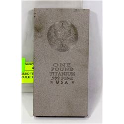 ONE POUND TITANIUM .999 FINE, USA, MAPLE LEAF.