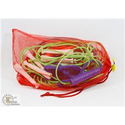 RED MESH BAG FULL OF SKIP ROPES - VINYL