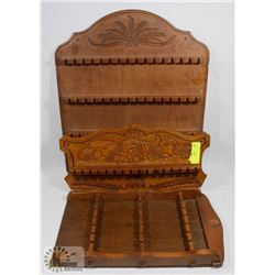 LOT OF 3 SPOON RACKS - 2 SMALL 1 LARGE