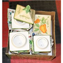 4 PIECE CERAMIC CANNISTER SET.