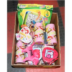 FLAT OF CHILDRENS TRINKET BOXES AND MORE.