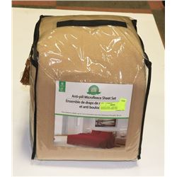 QUEEN TAUPE ANTI-PILL MICROFLEECE SHEET SET