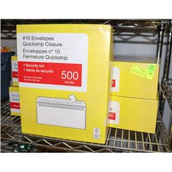 LOT OF 5 X 500 COUNT #10 ENVELOPES W/QUICK STRIP