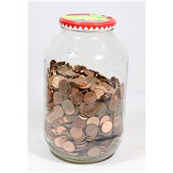 JAR OF UNSEARCHED PENNIES