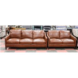 NEW BROWN LEATHERETTE 79" SOFA WITH 55" LOVE SEAT