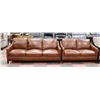 Image 1 : NEW BROWN LEATHERETTE 79" SOFA WITH 55" LOVE SEAT