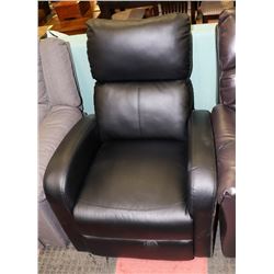 BLACK LEATHERETTE RECLINING CHAIR