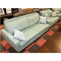TEAL FABRIC 86" SOFA WTH 67" LOVE SEAT AND ACCENT