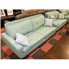 Image 1 : TEAL FABRIC 86" SOFA WTH 67" LOVE SEAT AND ACCENT