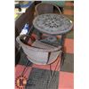 Image 1 : PATIO TABLE WITH 2 WICKER RESIN ARM CHAIRS