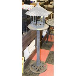 49"H BIRD HOUSE THEMED CAST IRON YARD DECORATION