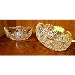 LOT OF 2 ASSORTED CRYSTAL BOWLS ONE IS PINWHEEL