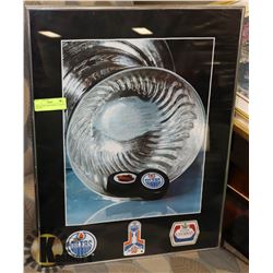 1989 OILERS ANNIVERSARY FRAMED POSTER