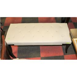 WHITE LEATHERETTE BENCH